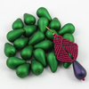 Drop Beads Velvet Fresh Green 18x11mm [4szt]