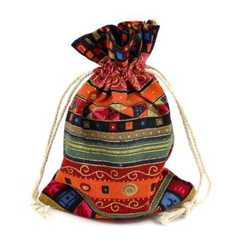 Woreczek z płótna afrykański wzór 14x10cm