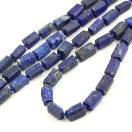 Lapis lazuli z pirytem wałek fasetowany mat 10x7mm