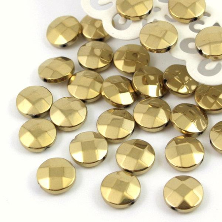 Hematyt złota moneta fasetowana 12mm