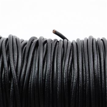 Rzemień skórzany czarny 4mm [1metr]
