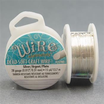 Beadsmith Drut miedziany SILVER 0,3mm/13,8m