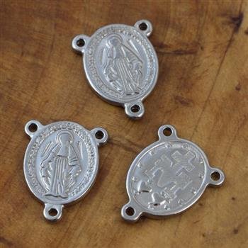 Łącznik medalik do różańca stal szlachetna 22x17mm