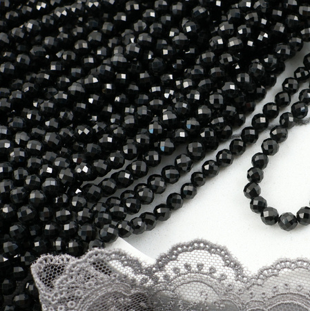 Spinel czarny kula fasetowana 5mm