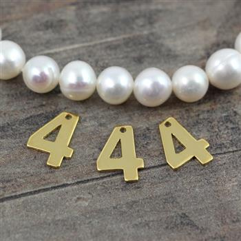 Zawieszka cyfra 4 stal szlachetna złota 11mm