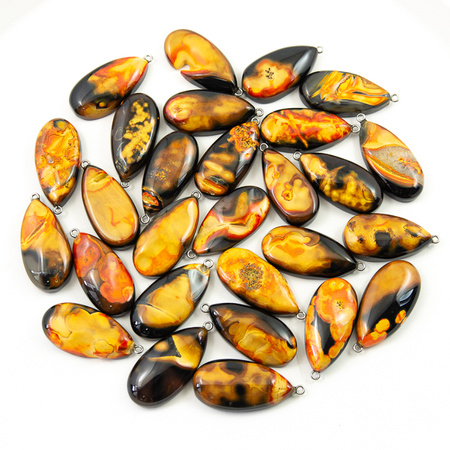 Zawieszka agat łezka 40x20mm pomarańczowa