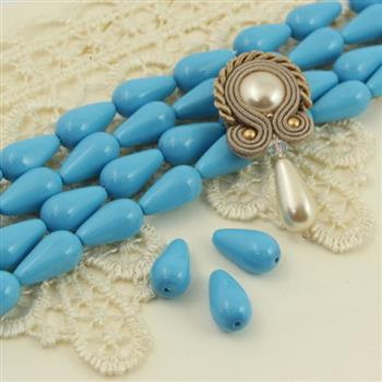 Preciosa Nacre Pear Aqua Blue 15x8mm [2szt]