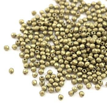 Fire Polish 2mm Saturated Metallic Golden Lime [80szt]