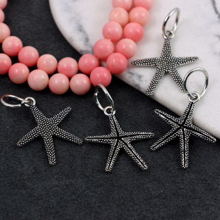 Zawieszka metalowa rozgwiazda srebrna 24x22mm