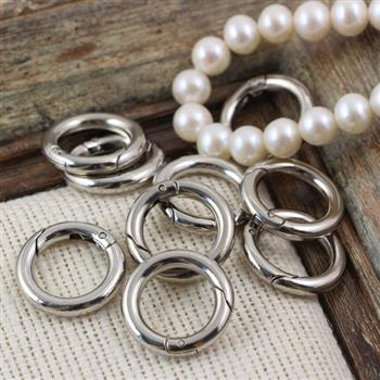 Zapięcie metalowe brelokowe srebrne typu ring 20mm