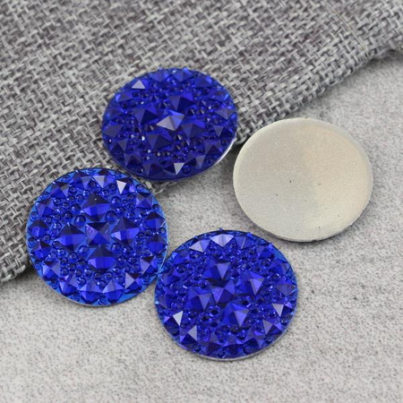 Kaboszon z żywicy druza moneta kobaltowa 25mm