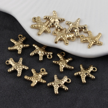 Zawieszka rozgwiazda stal szlachetna pozłacana 13mm