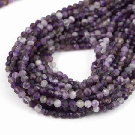 Ametyst kula fasetowana 5mm [sznur 39cm]