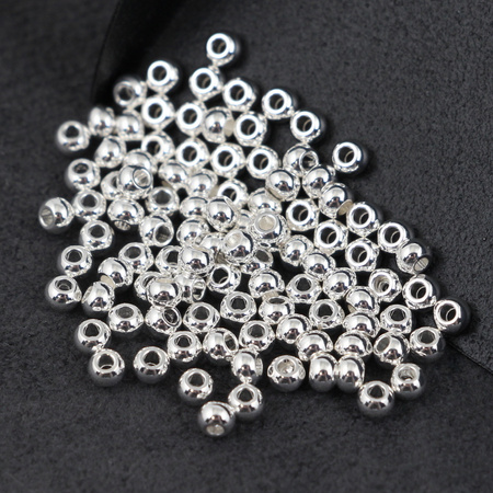 Przekładka kula oponka stal szlachetna posrebrzana 3mm/1,2 SILVER [20szt]