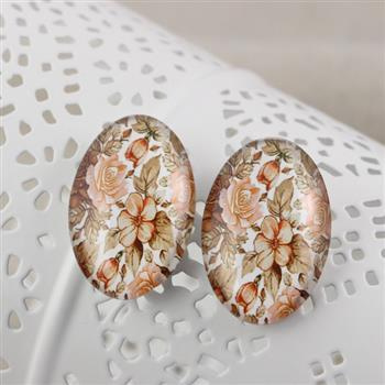 Kaboszon szklany z grafiką owal 30x20mm