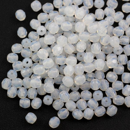 Fire Polish 4mm White Opal [20szt]