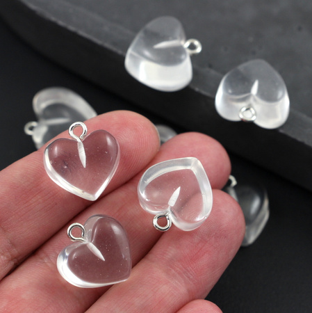 Serce akrylowe bezbarwne 16x14mm