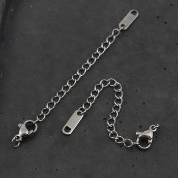 Zapięcie przedłużka z karabińczykiem stal szlachetna 5cm