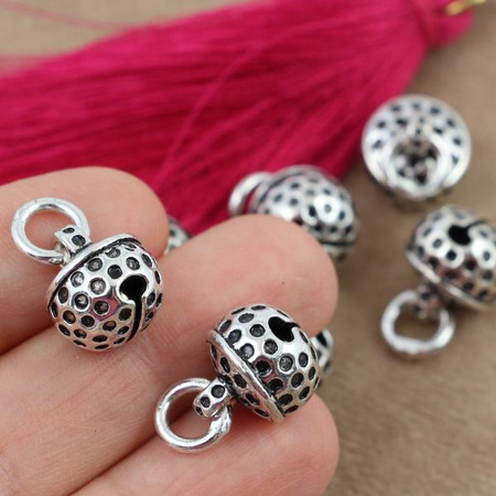 Zawieszka metalowa dzwonek z ogniwem 13x10mm