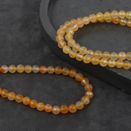 Agat brazylijski kula fasetowana żółta 6mm