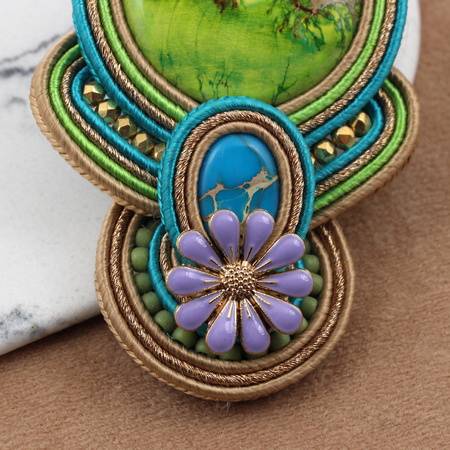 Element ozdobny kwiatek emaliowany liliowy 18mm