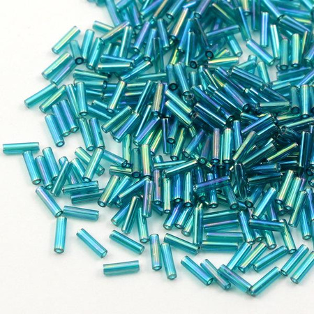 Miyuki Bugle #2 Transparent Teal AB 6mm [5g]