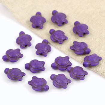 Howlit fioletowy żółw 17x14mm