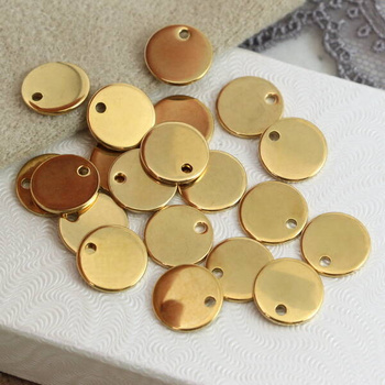 Zawieszka stal szlachetna pozłacana blaszka 10mm