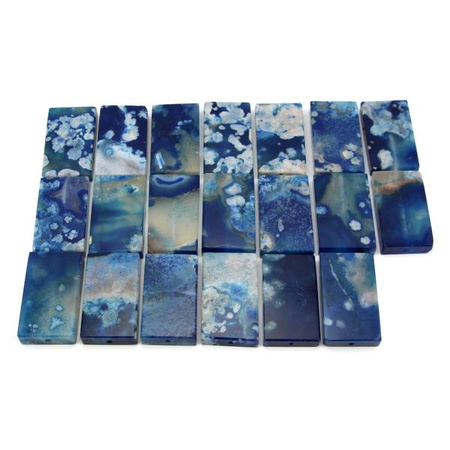 Agat oczkowy niebieski tabliczka prostokąt 50x30mm