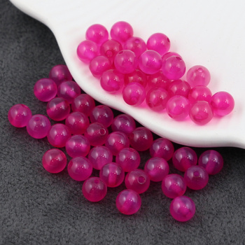 Agat brazylijski kula gładka rózowa fuksjowa 6mm