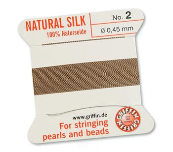 Griffin Nici jedwabne z igłą beige 0,45mm [2m]