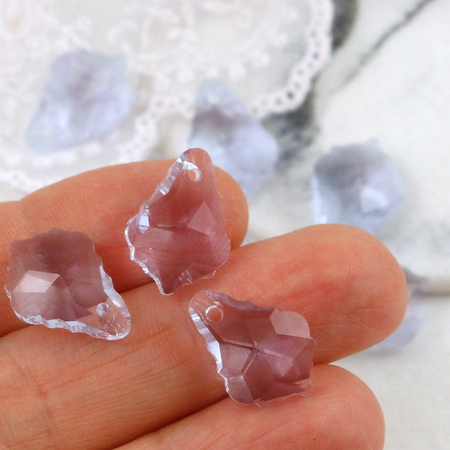 Kryształek szklany łezka barokowa fasetowana lavender 16x11mm