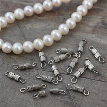 Zapięcie metalowe skręcane srebrne 14mm [10szt]