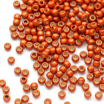 Toho Round 8/0 Permanent Finish-Matte Galvanized Saffron [10g]