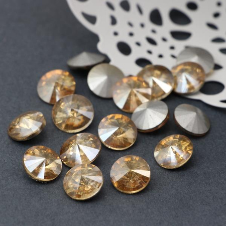 Kaboszon szklany moneta stożkowa golden shadow 10mm