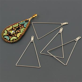 Baza geometryczna metalowa trójkąt otwierany srebrny 48x31mm [1szt]