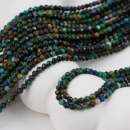 Chryzokola kula fasetowana 2,5mm [sznur 38cm]