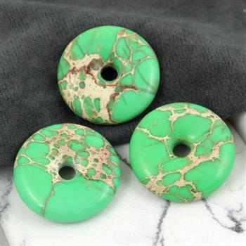 Zawieszka jaspis lazurowe wybrzeże donut zielony 30mm