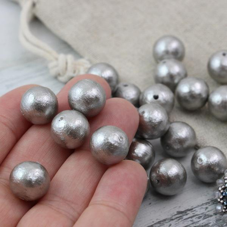Miyuki Cotton Pearls Grey kula 10mm