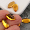 Kaboszon szklany Topaz - Gold Matte Foiled wrzeciono 15x7mm