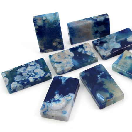 Agat oczkowy niebieski tabliczka prostokąt 50x30mm