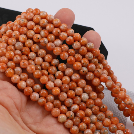 Kalcyt pomarańczowy kula gładka 6mm