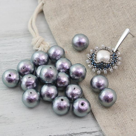 Miyuki Cotton Pearls Rich Grey kula 12mm