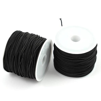 Gumka powlekana okrągła CZARNA 1mm [szpula 20metrów]