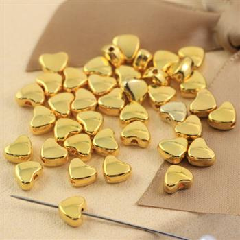 Przekładka metalowa serce złote 6x5mm [20szt]