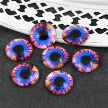 Kaboszon szklany z grafiką oko moneta kolorowa 20mm