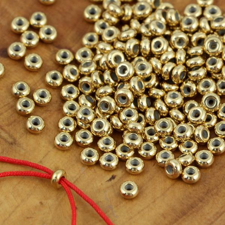 Stoper blokada z silikonem stal szlachetna pozłacana 4x2mm/1,0 [4szt]