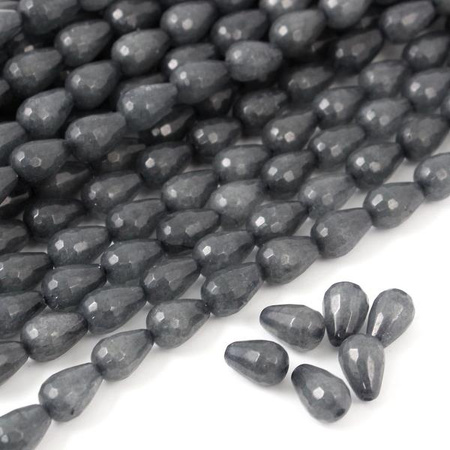 Jadeit szary kropla fasetowana 12x8mm