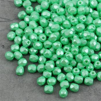 Fire Polish 4mm Alabaster Pastel Lt. Green [20szt]