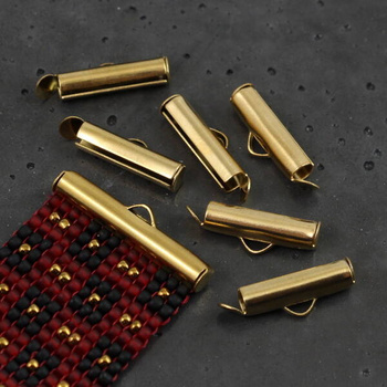 Końcówka do bransolet wsuwana SLIDE stal szlachetna pozłacana 20mm
